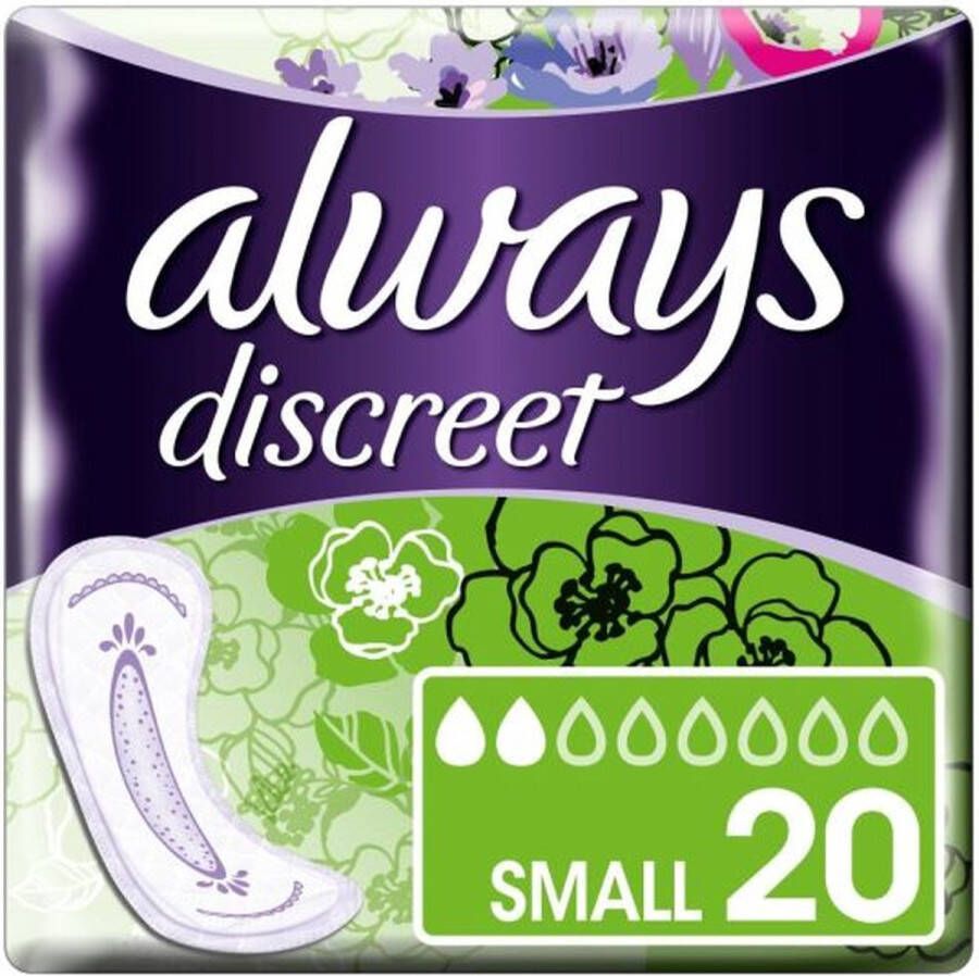 Always x6 discreet maandverband small (voor urineverlies) 20st
