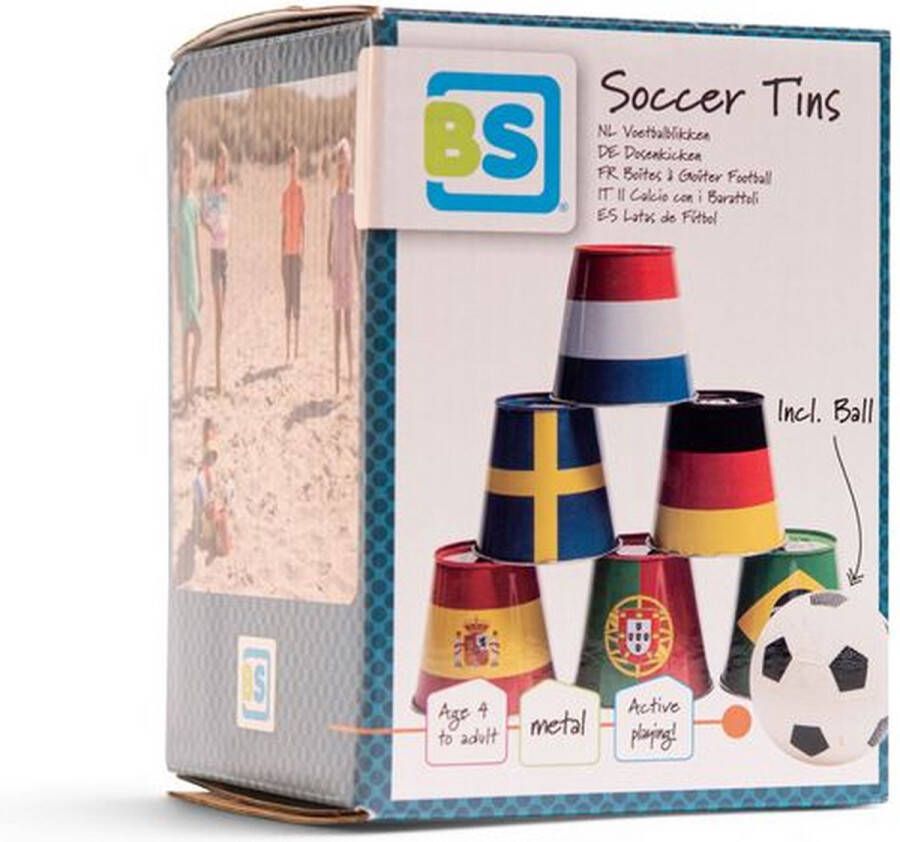 BS Toys BS Voetbalblikken Buitenspeelgoed Voetbalspel Vanaf 4 jaar Metaal 6 Blikken