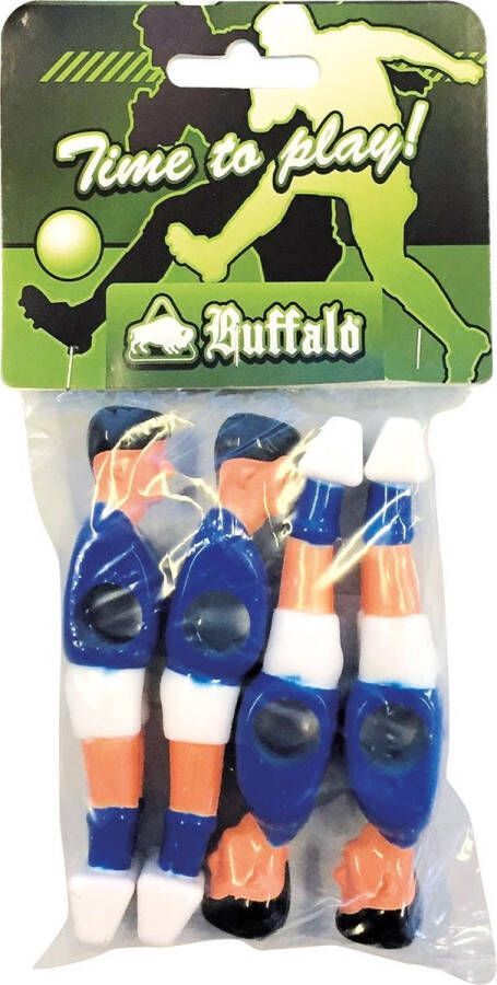 Buffalo tafelvoetbal pop 13 mm blauw wit 4 stuks