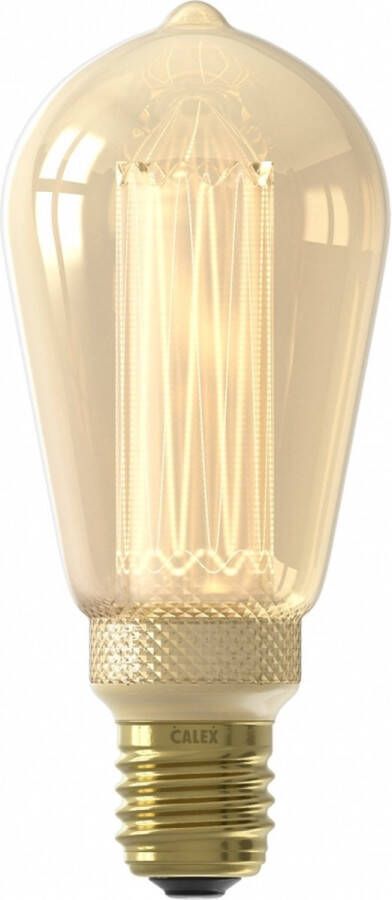 Calex Crown Series LED Lamp E27 Rustiek Lichtbron Goud 3.5W Dimbaar