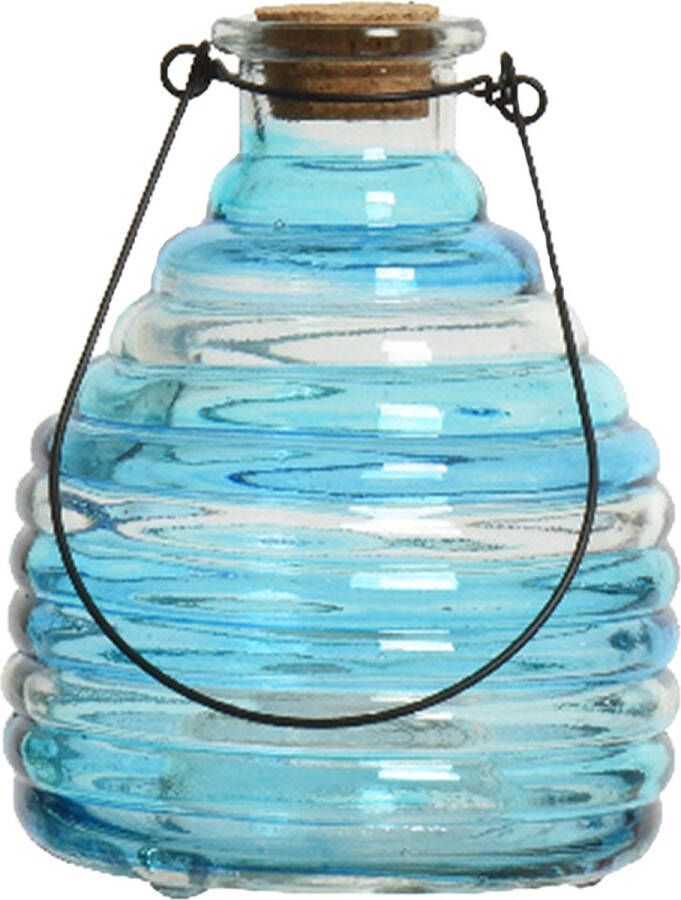 Decoris Wespenvanger wespenval met hengsel glas blauw D13 x H17 cm Ongediertevallen Ongediertebestrijding