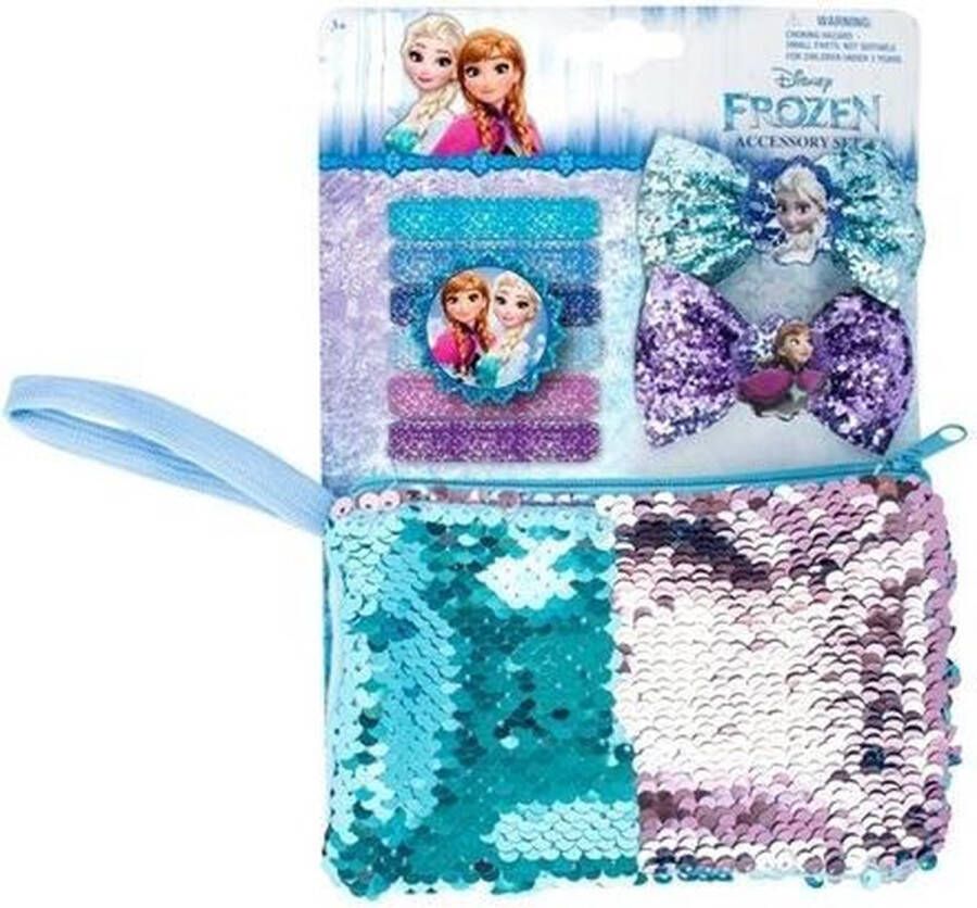 Disney Frozen make-up tasje met haarspeldjes en haarelastiekjes Anna Elsa voor meisjes Haaraccessoires