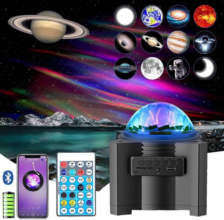 Sterren projector Muziek Speaker Met afstandsbediening en app Oplaadbaar Galaxy projector Sterrenhemel projector