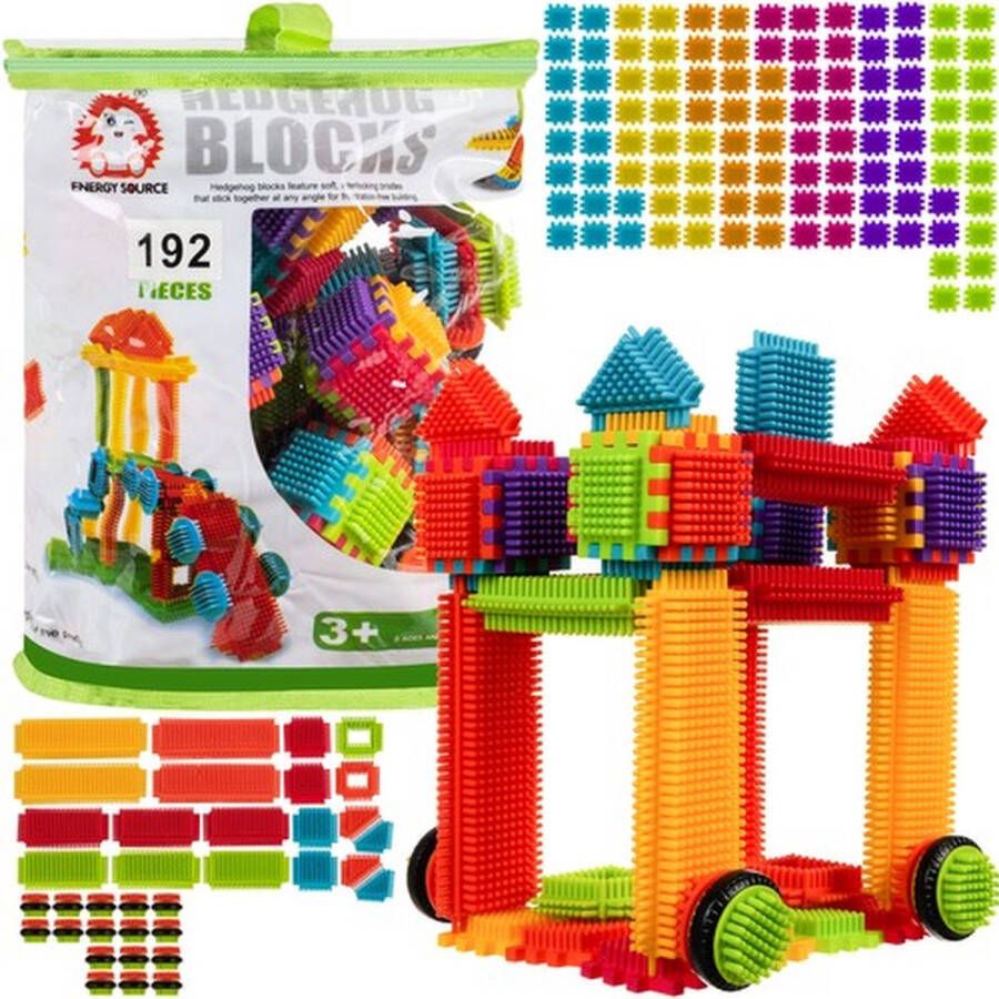 Kruzzel 192-delige constructie bouw speelgoed set hedgehog blocks multikleur Educatief speelgoed