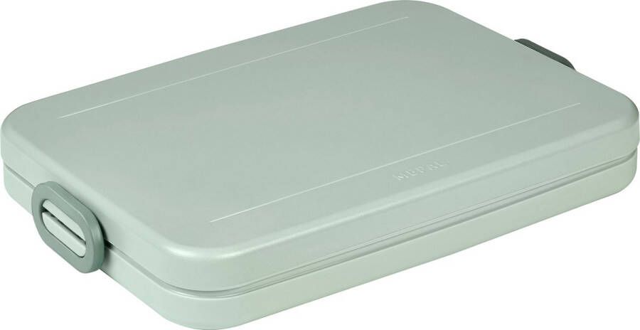 Mepal Lunchbox Take a Break flat – Geschikt voor 4 boterhammen – Nordic sage – Past perfect in een laptoptas – lunchbox voor volwassenen