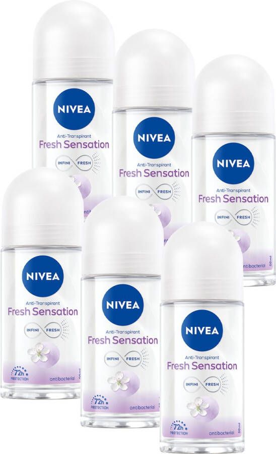 NIVEA Fresh Sensation Anti-transpirant Roll-On deodorant voordeelverpakking 6 x 50 ml