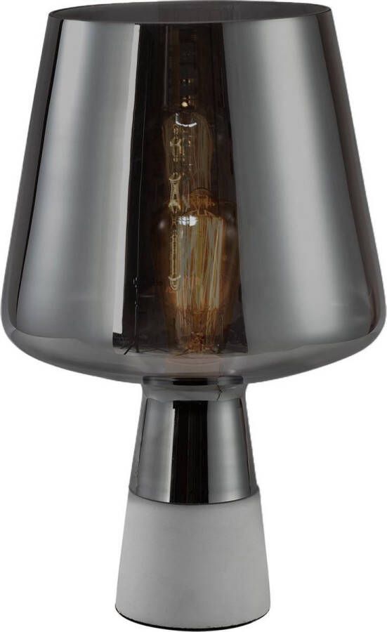 QUVIO Tafellamp modern Nachtlampje Bedlamp Bureaulamp Lamp tafel Verlichting Leeslamp Sfeerlamp Slaapkamer lamp Slaapkamer verlichting Keukenverlichting Keukenlamp Eettafellamp Beton met glazen lampenkap Diameter 24 cm
