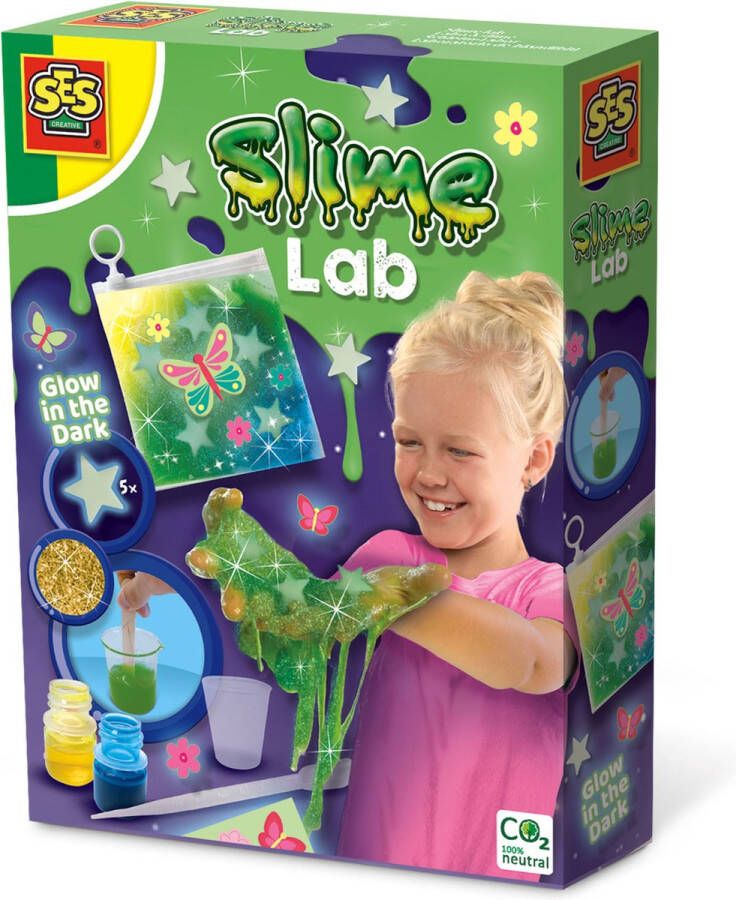SES Slime lab Glow in the dark maak zelf je eigen slijm goed uitwasbaar veilig voor kinderen