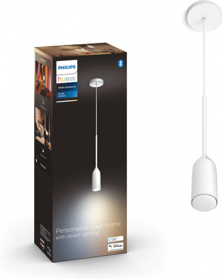 Philips Hue Devote hanglamp White Ambiance Wit Bluetooth