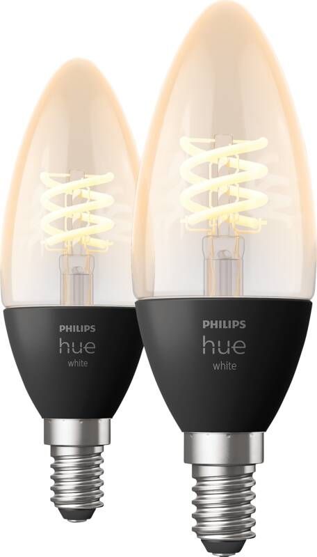 Philips Hue Filamentlamp Kaars Warm Wit E14 4 5w 2 Stuks