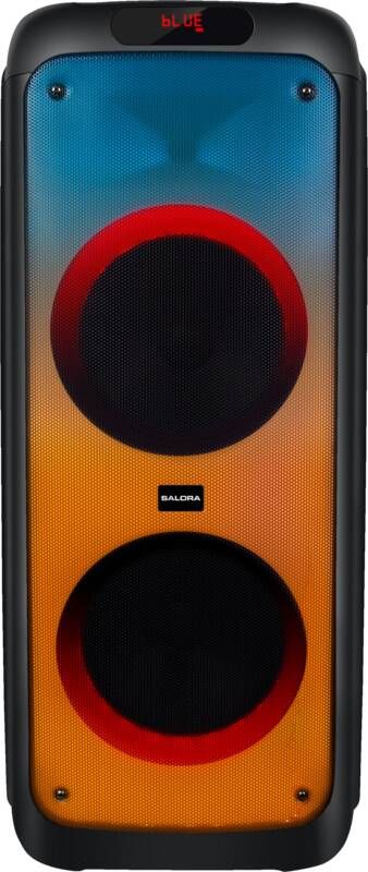 Salora Partyspeaker XL luidspreker 2x 10 inch speakers LED verlichting