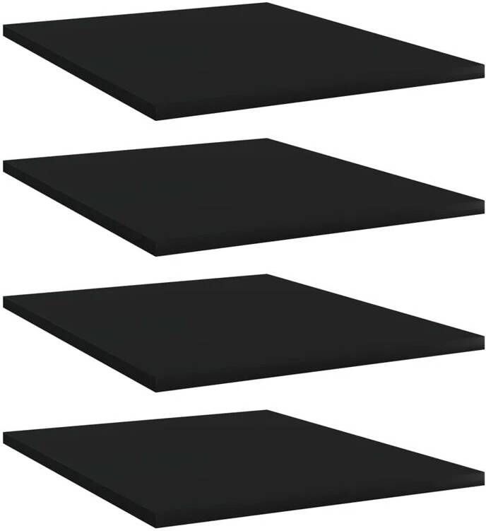 vidaXL Wandschappen 4 st 40x50x1 5 cm spaanplaat zwart