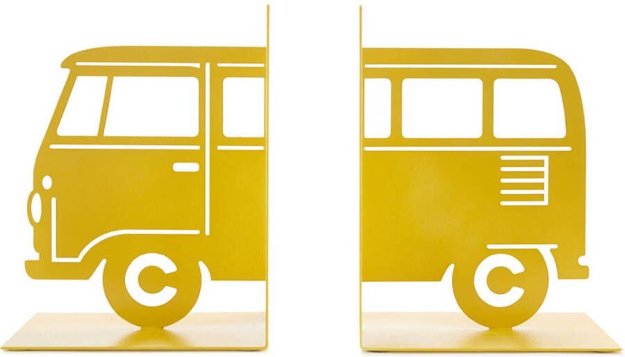 Balvi boekensteunen gele bus set 2 stuks