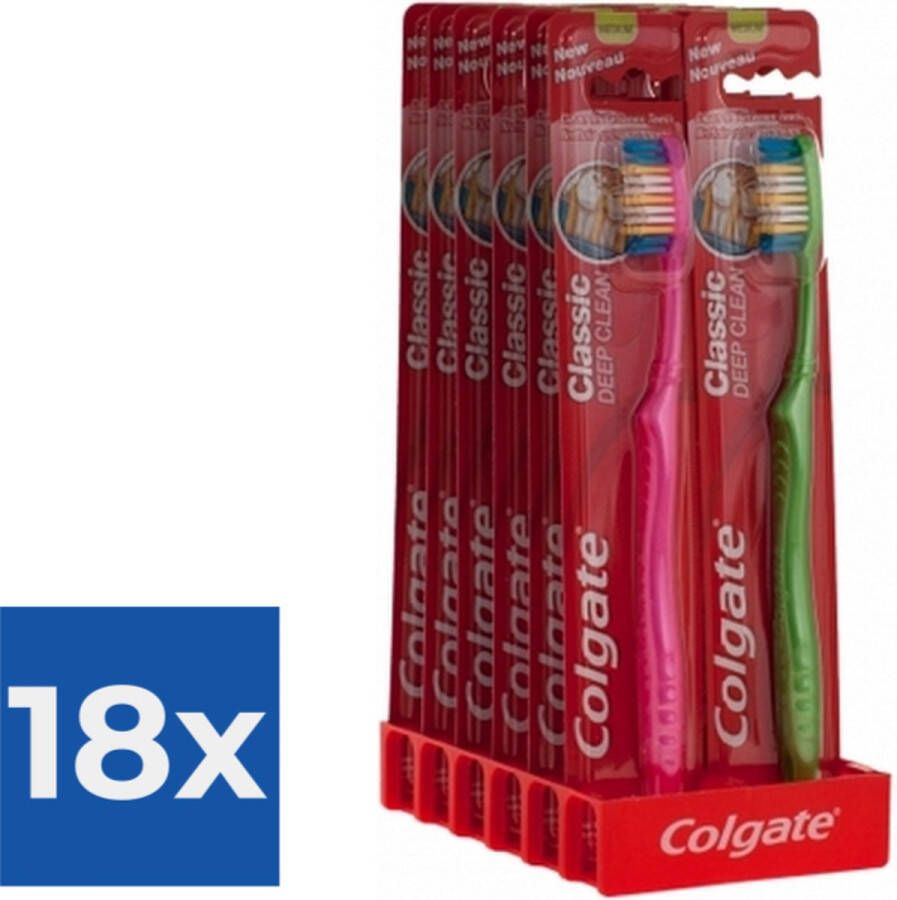 Colgate Tandenborstel  Classic Deep Clean Medium- 1 tandenborstel Voordeelverpakking 18 stuks