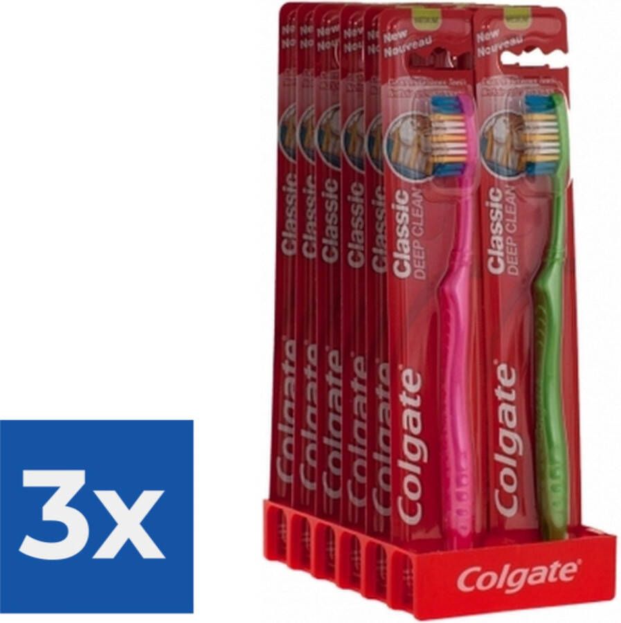 Colgate Tandenborstel  Classic Deep Clean Medium- 1 tandenborstel Voordeelverpakking 3 stuks