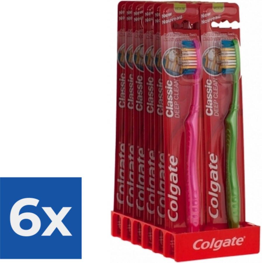 Colgate Tandenborstel  Classic Deep Clean Medium- 1 tandenborstel Voordeelverpakking 6 stuks