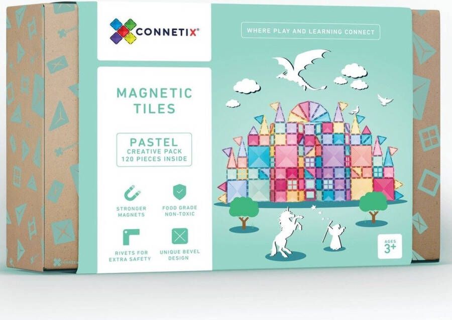 Connetix Tiles Connetix Creative Pack Pastel 120 stuks magnetisch constructiespeelgoed