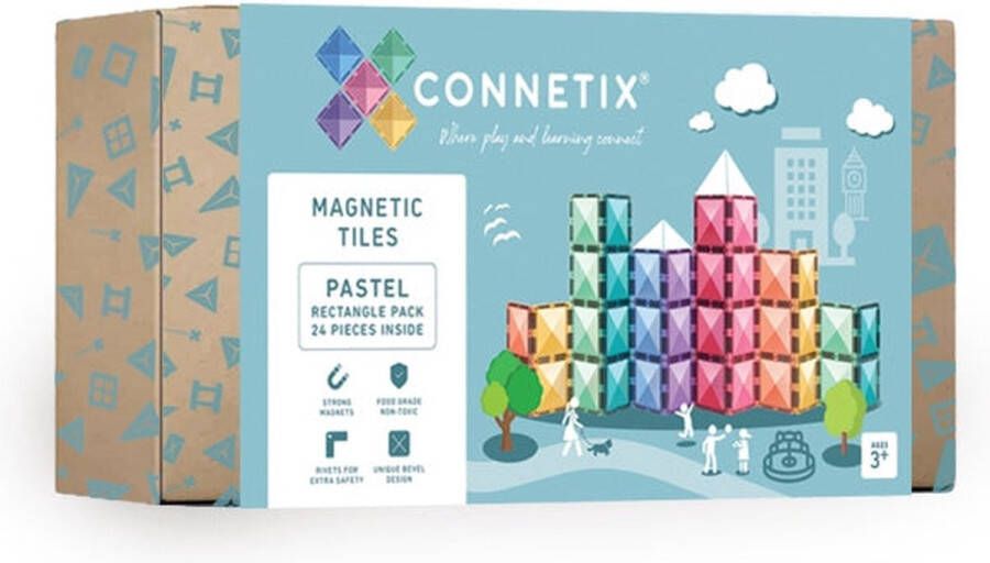 Connetix Tiles Connetix Pastel Rectangle Rechthoek set 24 stuks