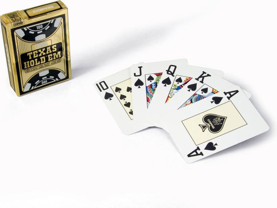 Copag Texas Hold'em Gold Plastic Pokerkaarten Jumbo Index Display