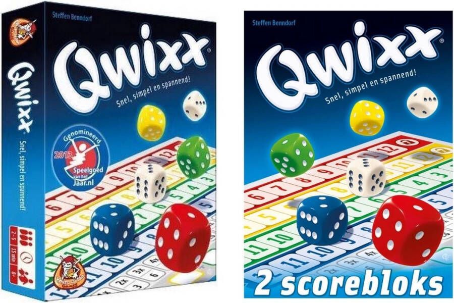 Merkloos Sans marque Spellenbundel 2 stuks Dobbelspel Qwixx & 2 extra scorebloks