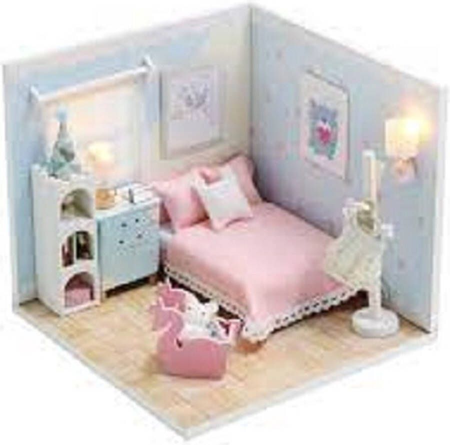 Doll House Miniatuurhuisje bouwpakket Miniature huisje Diy dollhouse Slaapkamer