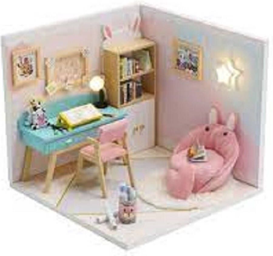 Doll House Miniatuurhuisje bouwpakket Miniature huisje Diy dollhouse Studeerkamer