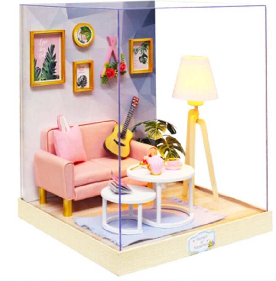 Doll House Miniatuurhuisje bouwpakket Woonkamer Living room Afternoon Tea Creativity