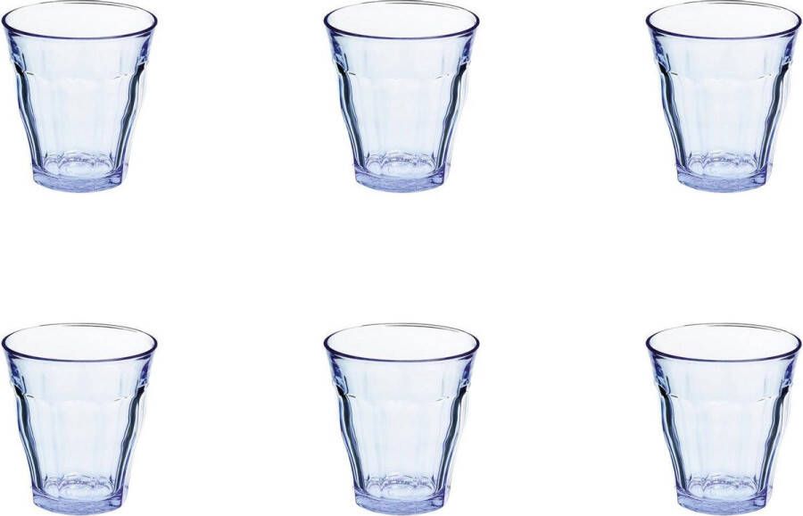 Duralex Picardie Waterglas 22 cl 8 4cm 6 stuks Blauw Glas