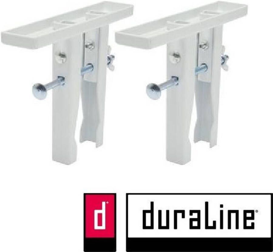 Duraline radiatorsteun Plankdrager voor op radiator Klemsysteem voor verwarming 2 stuks Wit