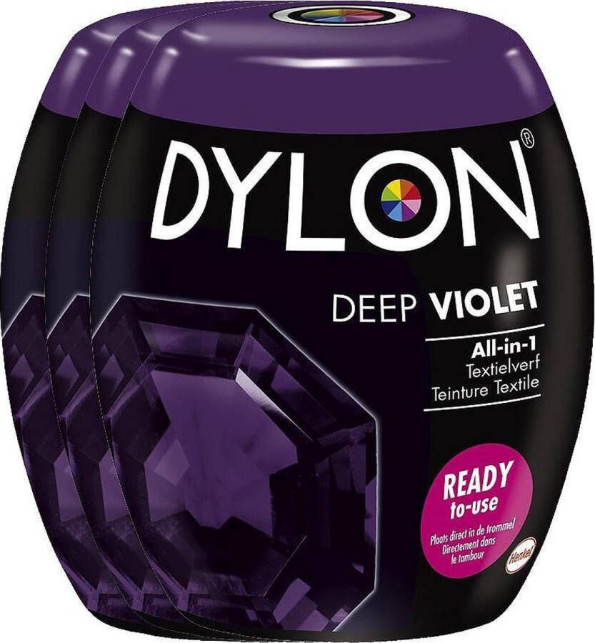 DYLON 3x Textielverf Deep Violet 350 gr