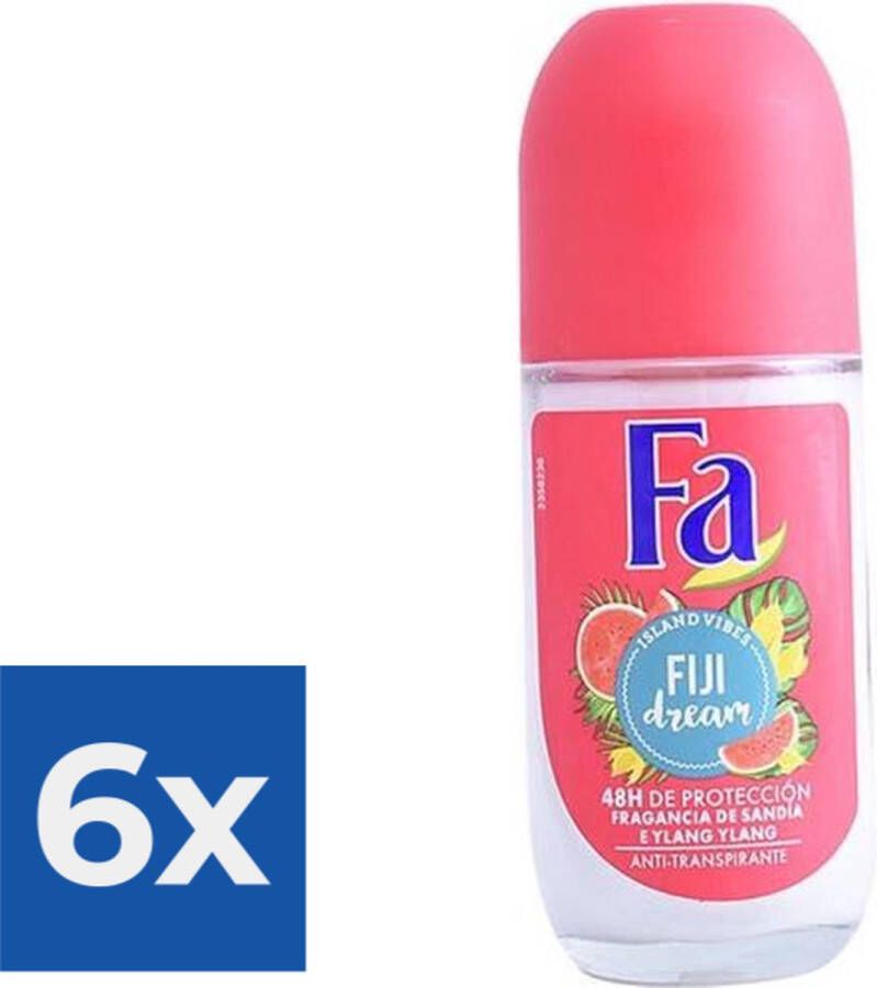 Fa Deo Roll-on Women Fiji Dream 50 ml. GLAS Voordeelverpakking 6 stuks