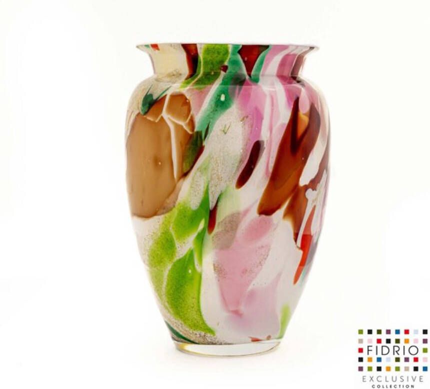 Fidrio Design Vaas Brindisi MIXED COLOURS glas mondgeblazen bloemenvaas hoogte 35 cm