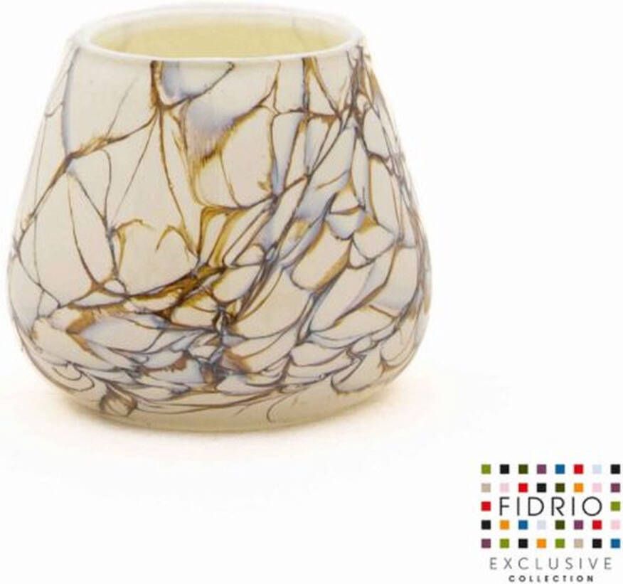 Fidrio Design vaas Oblique LIGHTENING glas mondgeblazen bloemenvaas hoogte 8 5 cm