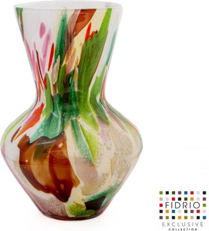 Fidrio Design Vaas Parma MIXED COLOURS glas mondgeblazen bloemenvaas hoogte 36 cm