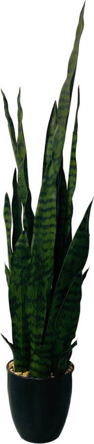 HEM Sanseviera Vrouwentong Kunstplant Levensechte Kunstplant voor binnen in pot groen 92 cm niet van echt te onderscheiden