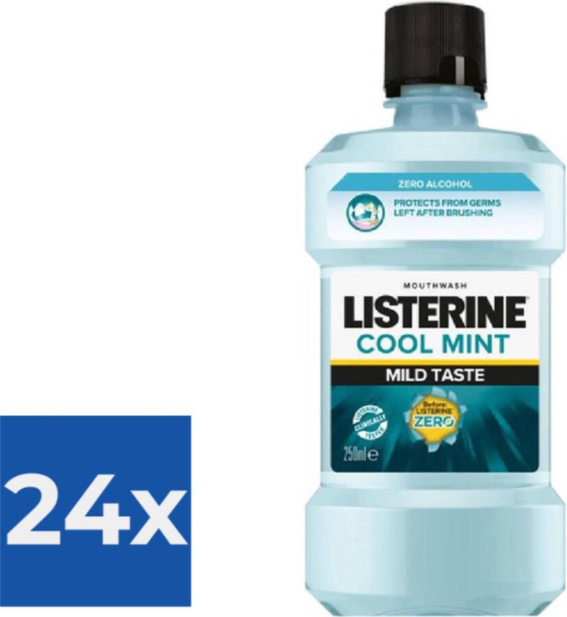 Listerine 12 x Mondwater- Alcoholvrij Cool Mint 250 ml 3574660649864 Voordeelverpakking 24 stuks