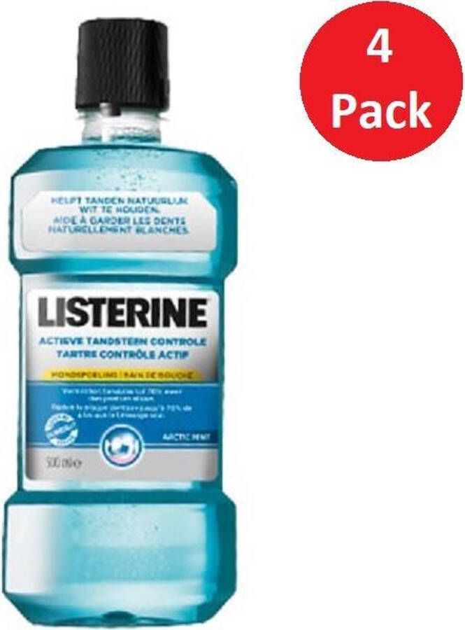 Listerine Mondspoeling 4 x 500ml Mouthwash Advanced Tartar Control Anti Tandsteen Voordeelpakket