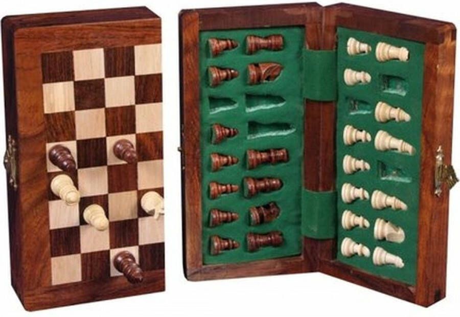 Longfield Games Longfield Sheesham schaakset magnetisch 13 x 25 cm