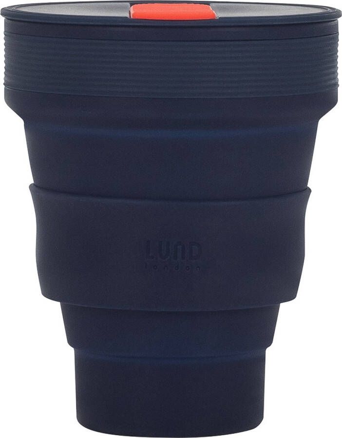 Lund London Opvouwbare Beker Koffiebeker To-Go Silicone 350 ML Donker Blauw