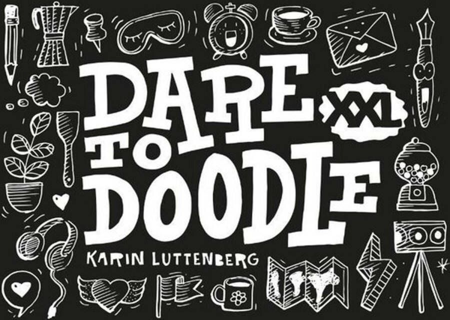 Paperfuel Dare to Doodle XXL Boek + 1 Doodle Oefenblok A5 Formaat Wire-O gebonden. Kleur omslag: Zwart + 2 Sakura Pigma Micron Fineliners