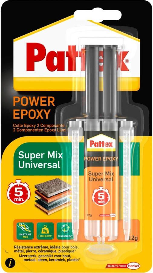 Pattex Twee componenten lijm Super Mix Universal 12gram 2 componentenlijm Extreem sterk