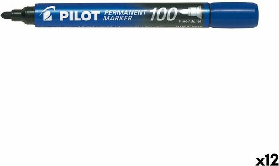 Pilot Viltstift sca-100-l rond 1mm blauw 12 stuks