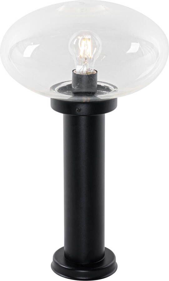 QAZQA elly Moderne Staande Buitenlamp Staande Lamp voor buiten 1 lichts H 50 cm Zwart Buitenverlichting