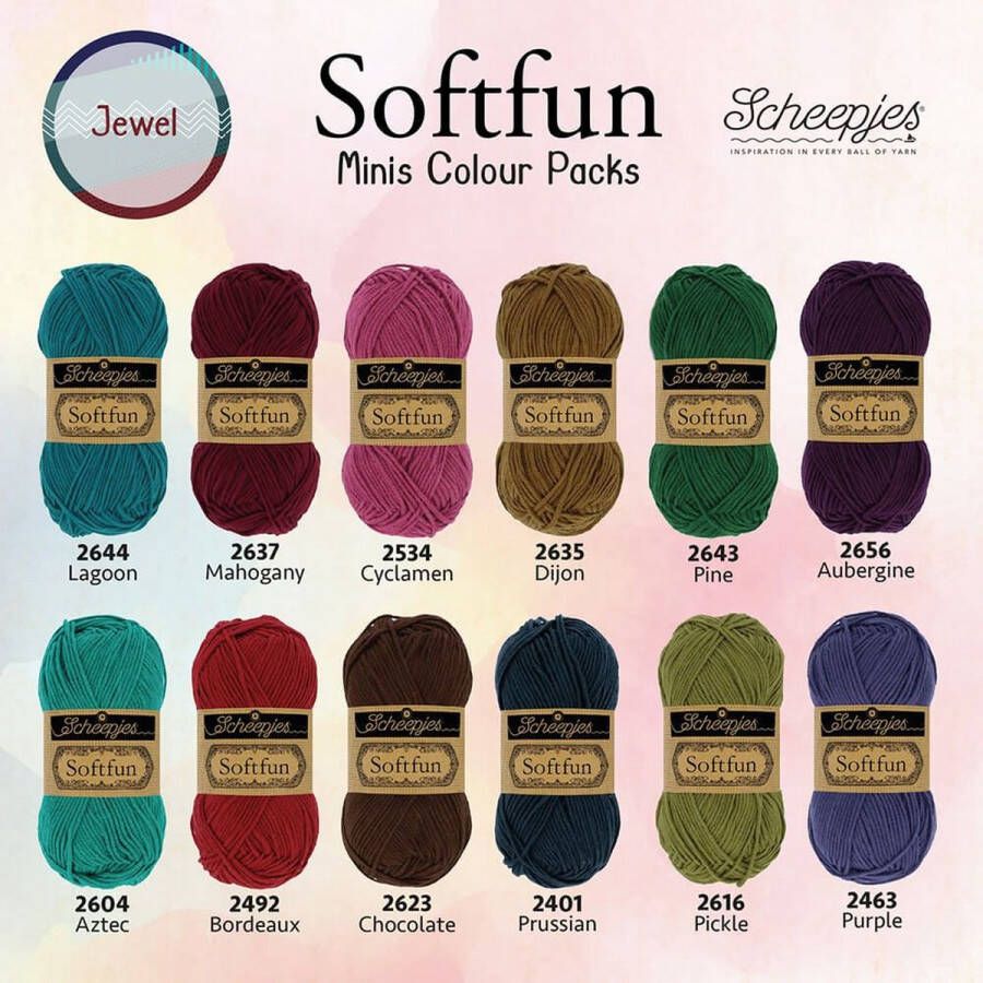 Scheepjes Softfun colour pack 12x20g 1st Jewel