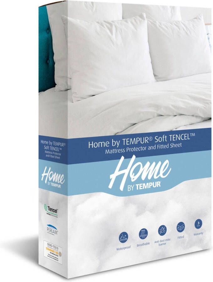 TEMPUR Home by Matrasbeschermer Wit – 160 x 210 x 25 cm – Soft TENCEL™ – Waterdicht Warmte regulerend – Antimijtbescherming