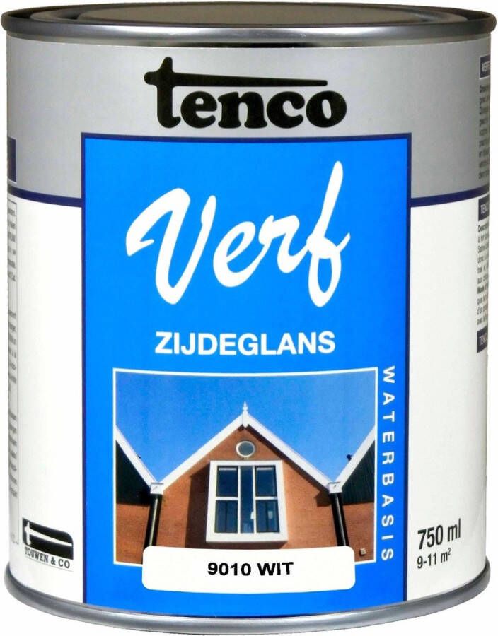 Tenco verf acryl zijdeglans wit (RAL 9010) 750 ml