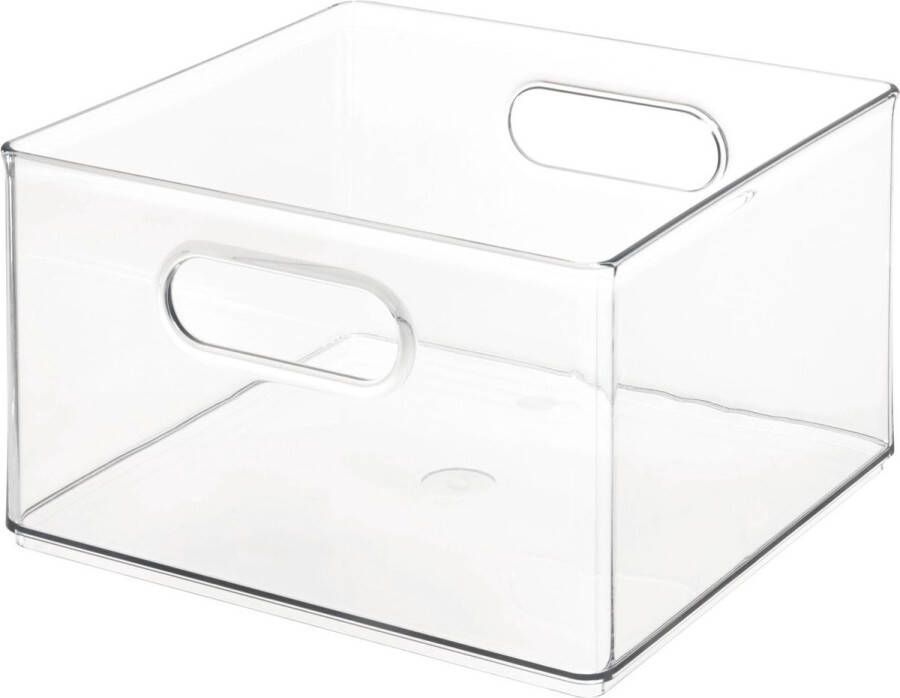 IDesign Opbergbox met Handvaten 25.4 x 25.4 x 15.2 cm Kunststof Transparant The Home Edit