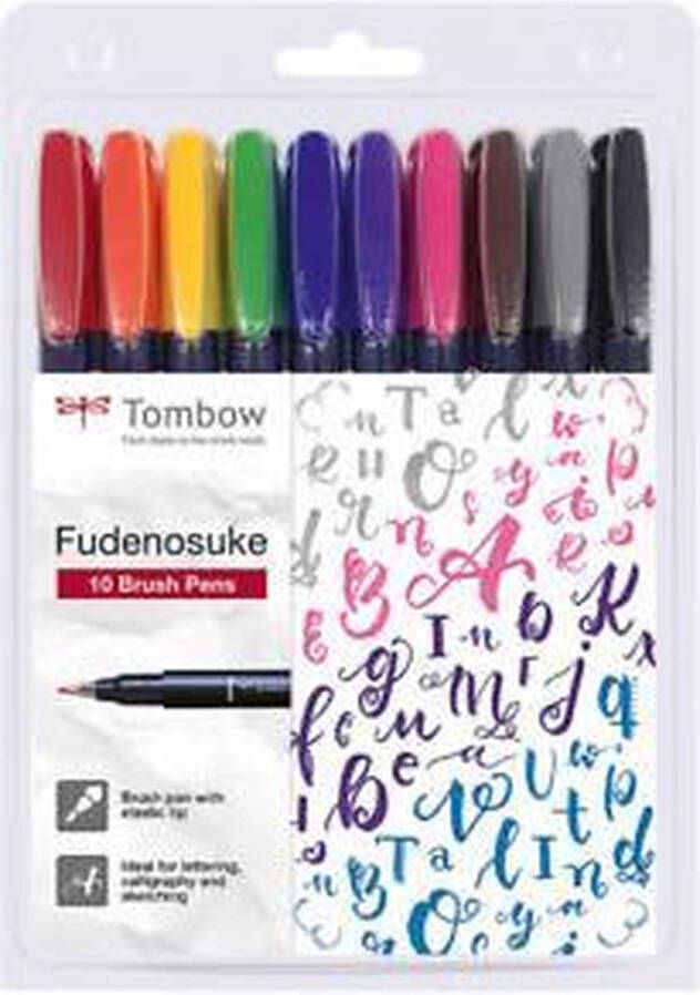 Tombow Fudenosuke Brush pennen set van 10