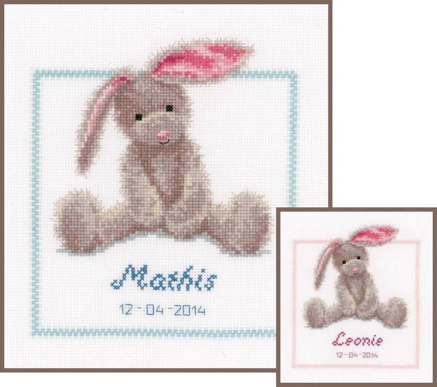 Vervaco Geboortebord Schattig konijn borduren (pakket) PN-0144493