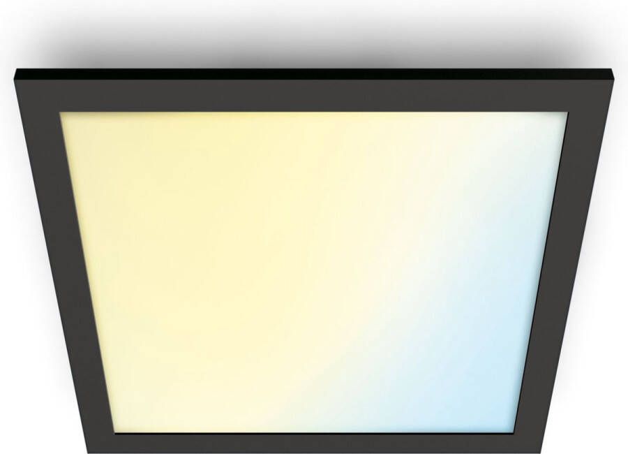 WiZ Plafondlamp Panel Vierkant Zwart Slimme LED-Verlichting Warm- tot Koelwit Licht Geïntegreerd LED 12W